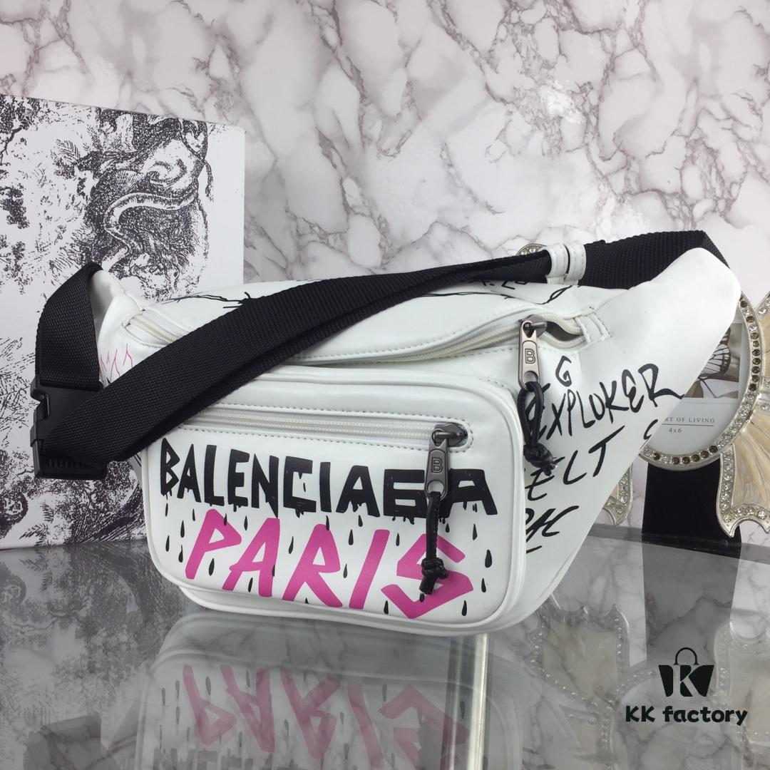 Authentic Quality, Genuine Product Available at Official Counter [Top Original Quality] BALENCIAGA Graffiti Crossbody Waist Bag (Unisex)