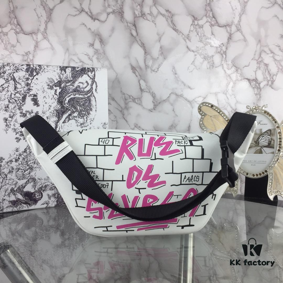 Authentic Quality, Genuine Product Available at Official Counter [Top Original Quality] BALENCIAGA Graffiti Crossbody Waist Bag (Unisex)