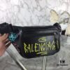 Top-Quality Original Version BALENCIAGA Graffiti Crossbody Waist Bag (Unisex) - Imported Genuine Leather, Authentic Hardware, Smooth Zipper