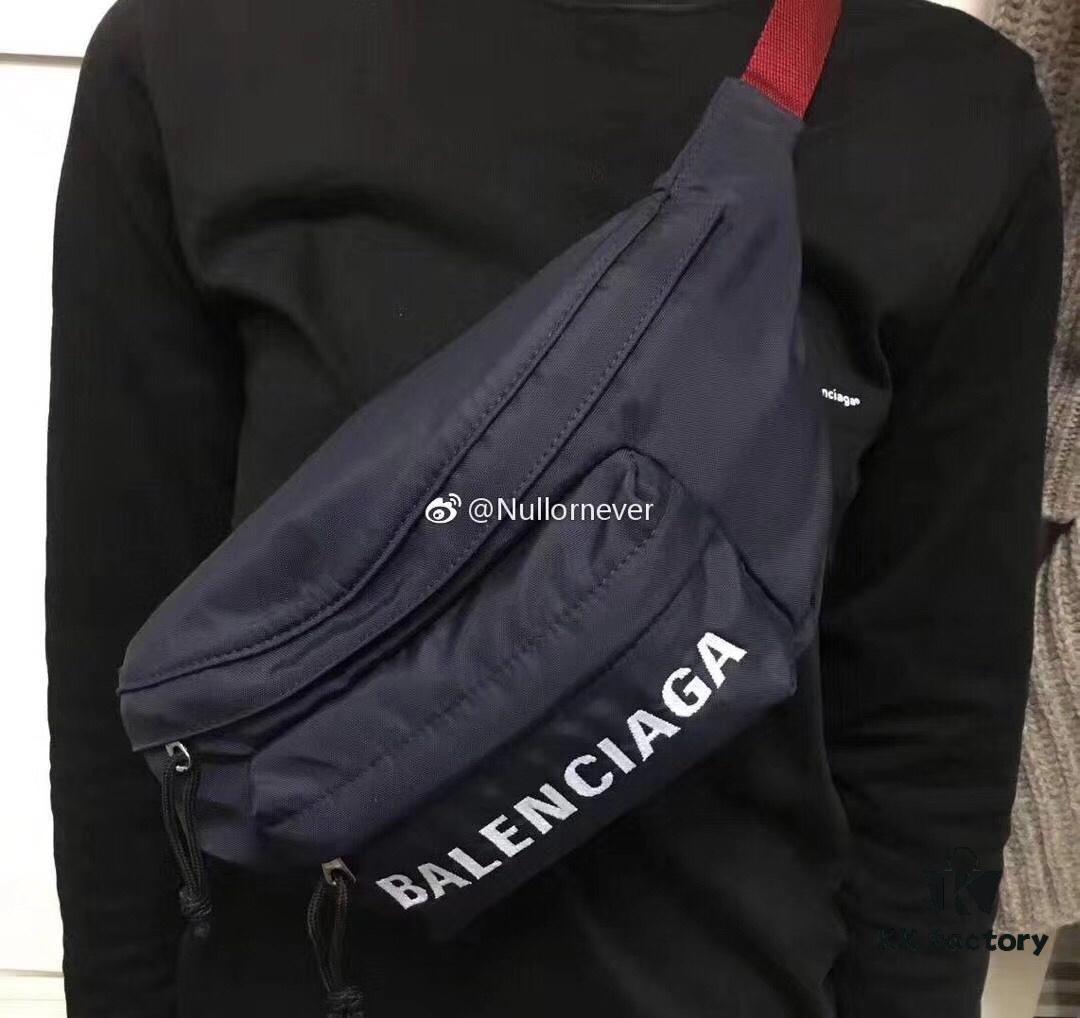 Upgraded Version Available at Counter 【Top Original Quality】BALENCIAGA Balenciaga Chest Bag / Waist Bag (Unisex) Model: 180613 (Black) Size: 24*9*18cm