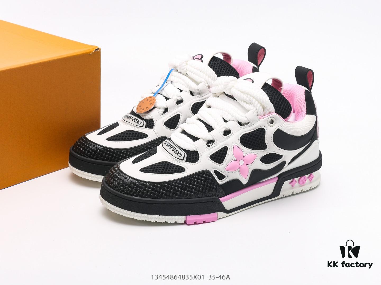 Louis Vuitton LV Sneakers, Fashionable Chunky Elevator Sports Shoes with Comfortable Non-Slip Sole and Iconic 3D Printed Logo