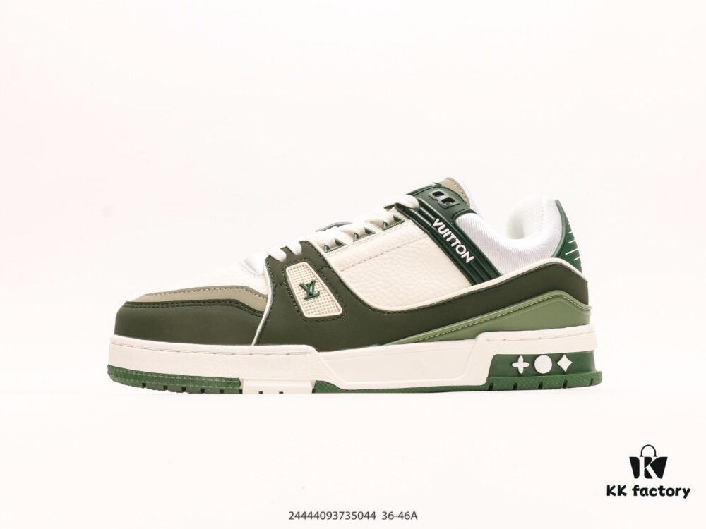 Louis Vuitton Trail Sneaker Low Casual Sports Cultural Versatile Basketball Skate Shoe with TPR Glossy Outsole #Flexible Drip Molding Support Panel# Insole Embedded with Ultra-Soft Latex Material for Enhanced Comfort