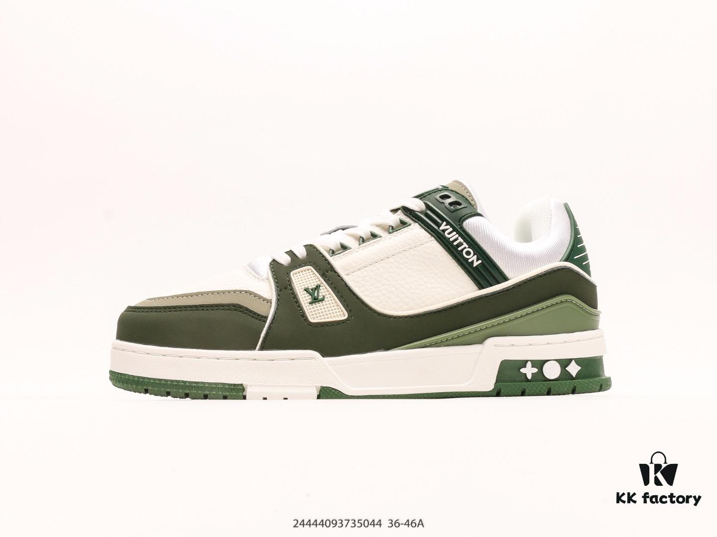 Louis Vuitton Trail Sneaker Low Casual Sports Cultural Versatile Basketball Skate Shoe with TPR Glossy Outsole #Flexible Drip Molding Support Panel# Insole Embedded with Ultra-Soft Latex Material for Enhanced Comfort