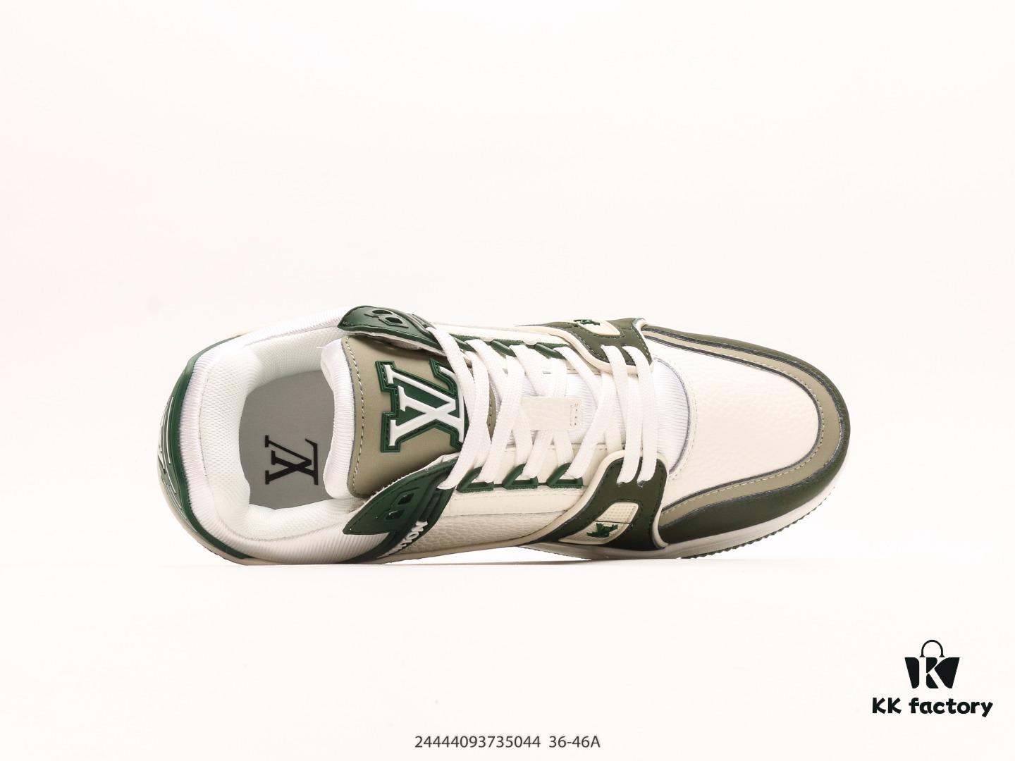 Louis Vuitton Trail Sneaker Low Casual Sports Cultural Versatile Basketball Skate Shoe with TPR Glossy Outsole #Flexible Drip Molding Support Panel# Insole Embedded with Ultra-Soft Latex Material for Enhanced Comfort