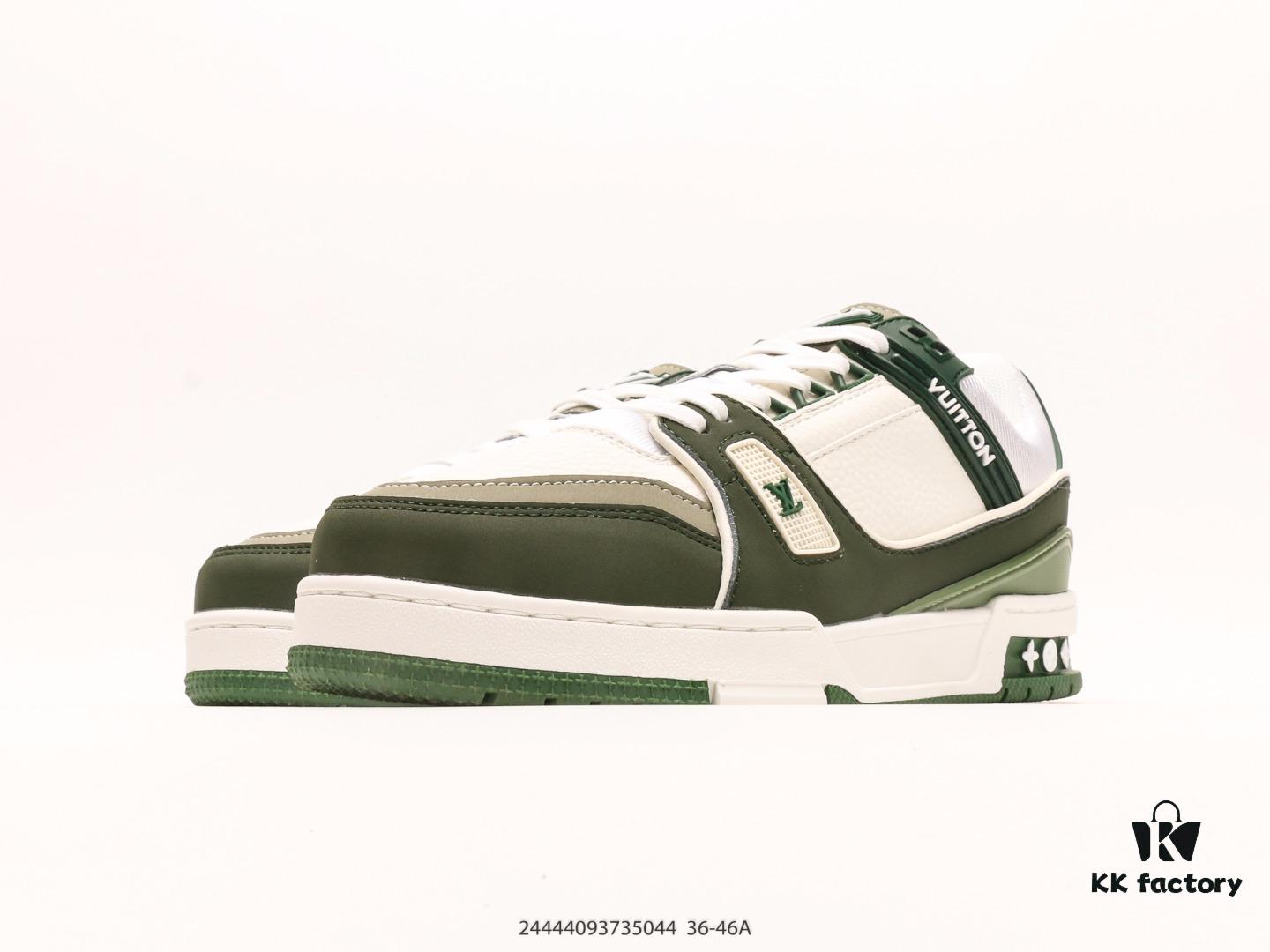 Louis Vuitton Trail Sneaker Low Casual Sports Cultural Versatile Basketball Skate Shoe with TPR Glossy Outsole #Flexible Drip Molding Support Panel# Insole Embedded with Ultra-Soft Latex Material for Enhanced Comfort