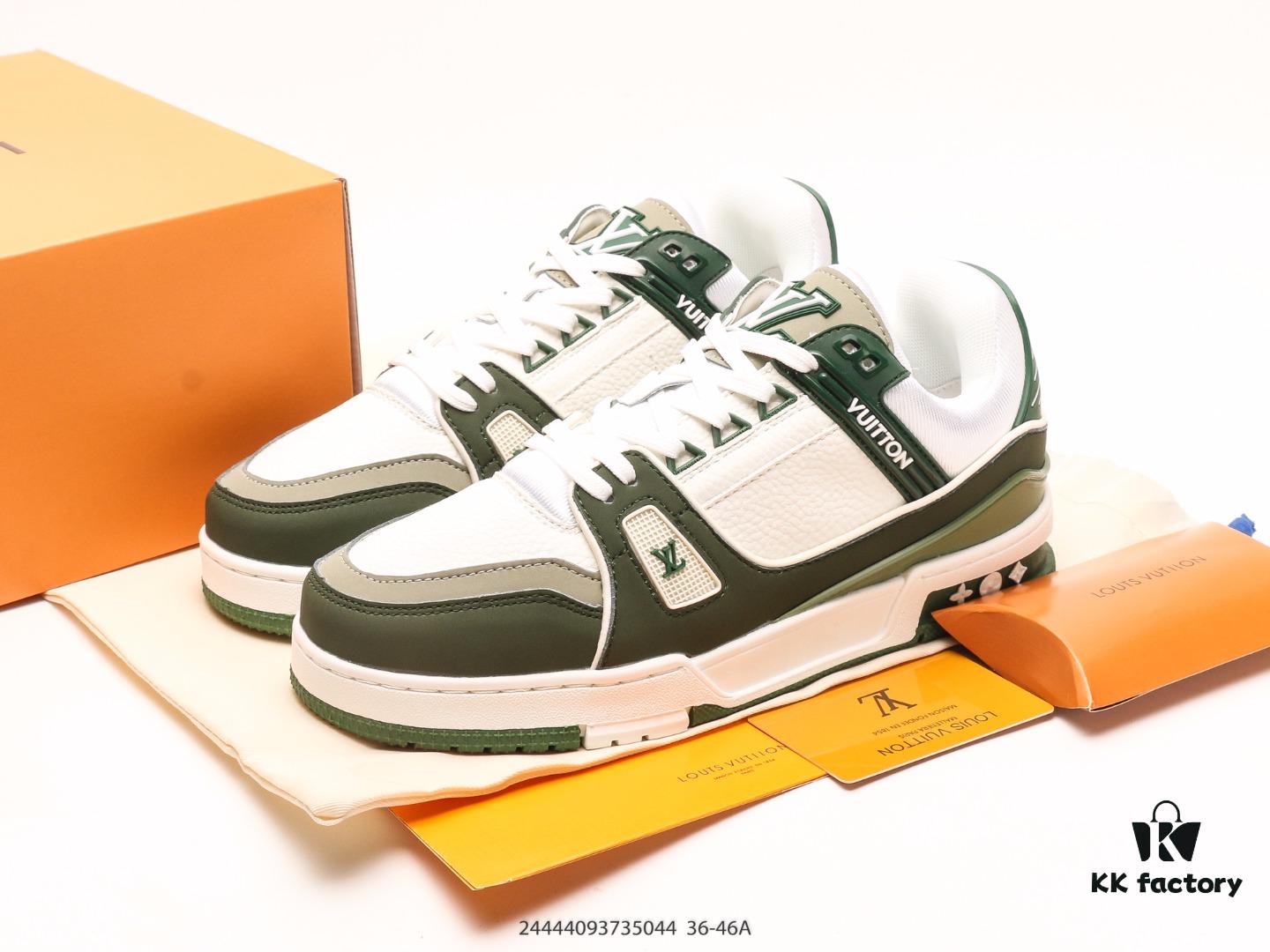 Louis Vuitton Trail Sneaker Low Casual Sports Cultural Versatile Basketball Skate Shoe with TPR Glossy Outsole #Flexible Drip Molding Support Panel# Insole Embedded with Ultra-Soft Latex Material for Enhanced Comfort