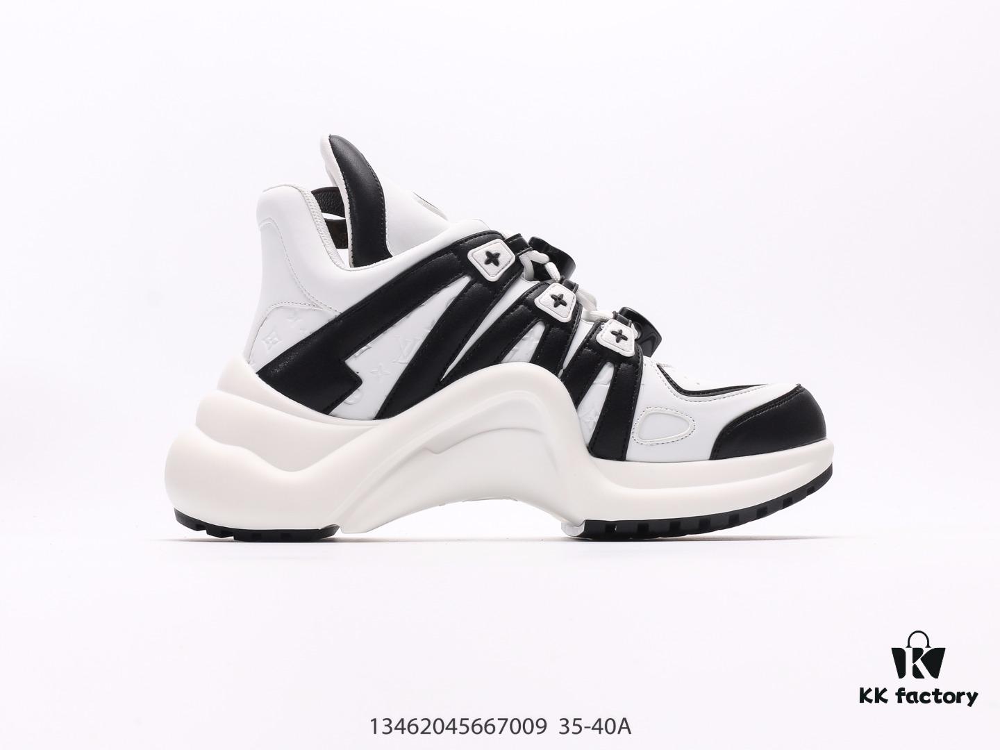 Louis Vuitton Arch Light Sneakers LV Genuine Leather Color-Block Cushioned Mesh Athletic Bow Dance Retro Dad Sneakers