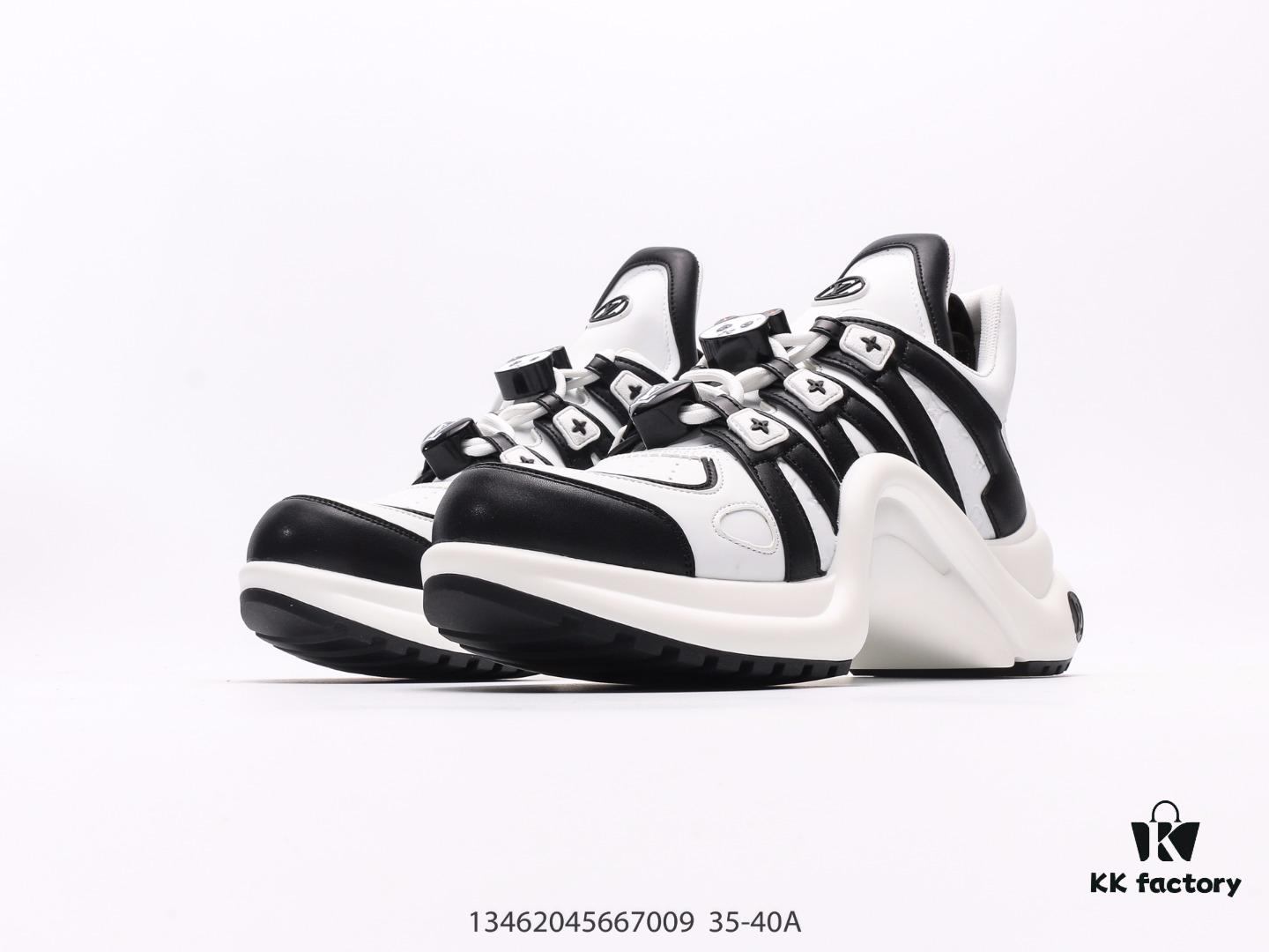 Louis Vuitton Arch Light Sneakers LV Genuine Leather Color-Block Cushioned Mesh Athletic Bow Dance Retro Dad Sneakers