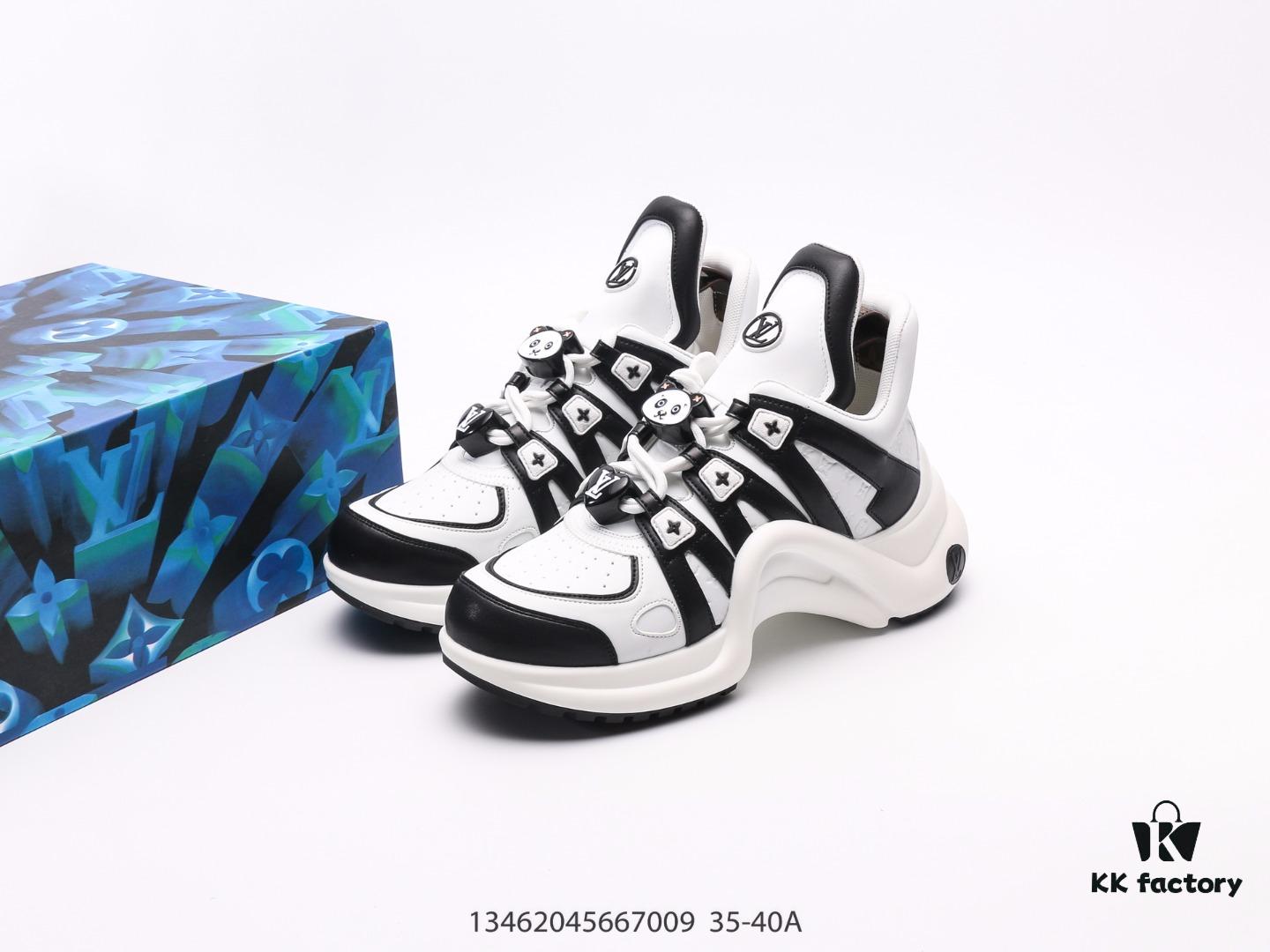 Louis Vuitton Arch Light Sneakers LV Genuine Leather Color-Block Cushioned Mesh Athletic Bow Dance Retro Dad Sneakers