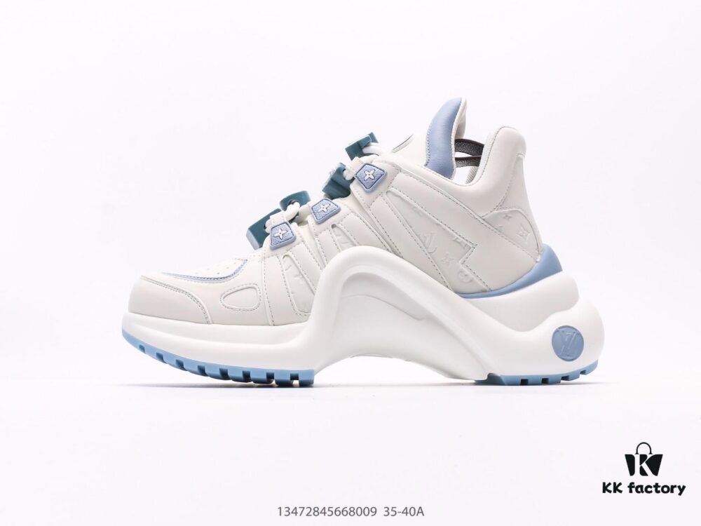 Louis Vuitton Arch Light Sneakers LV Genuine Leather Color-Block Shock-Absorbing Mesh Athletic Bow Dance Retro Dad Sneakers