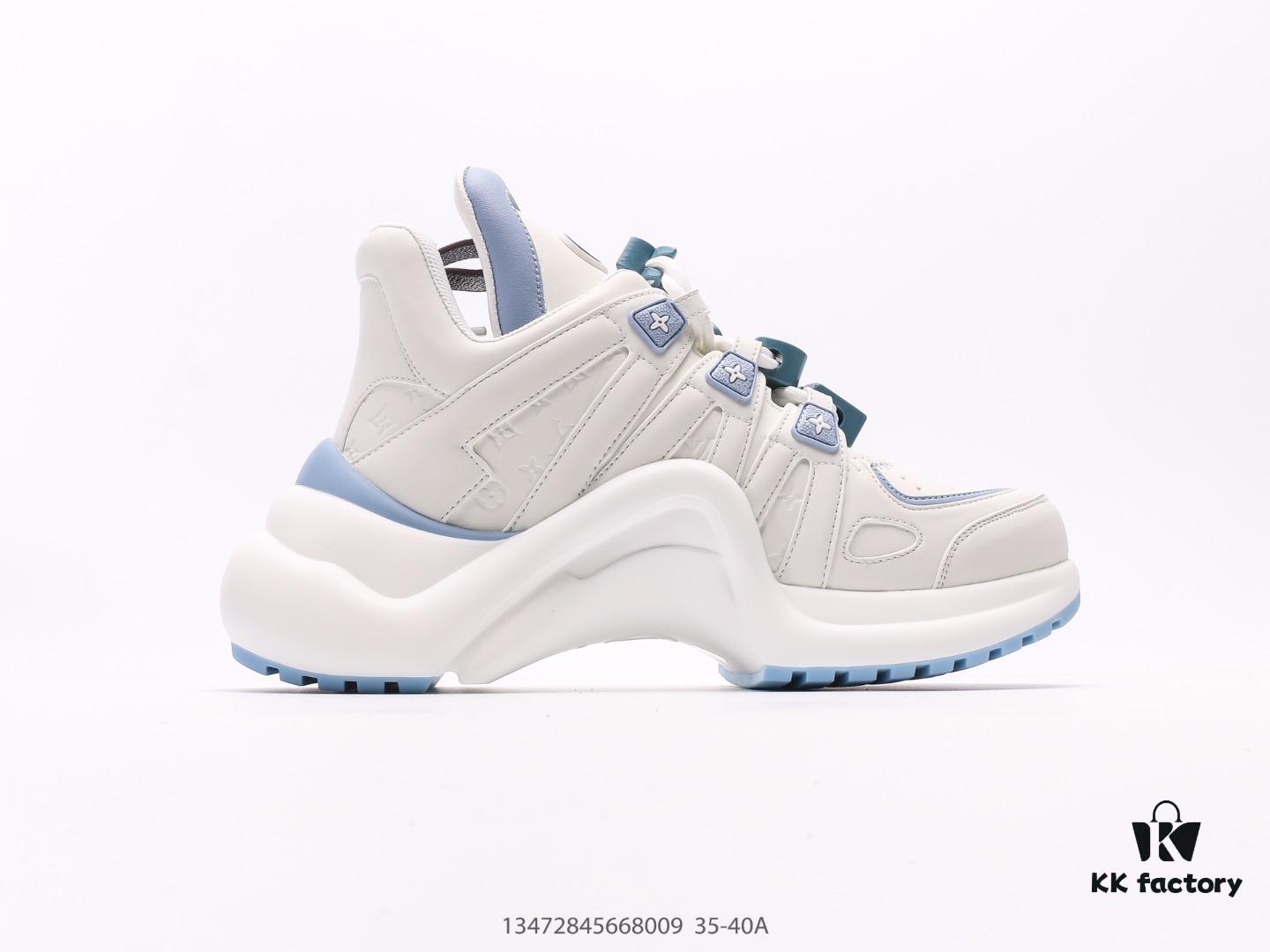 Louis Vuitton Arch Light Sneakers LV Genuine Leather Color-Block Shock-Absorbing Mesh Athletic Bow Dance Retro Dad Sneakers