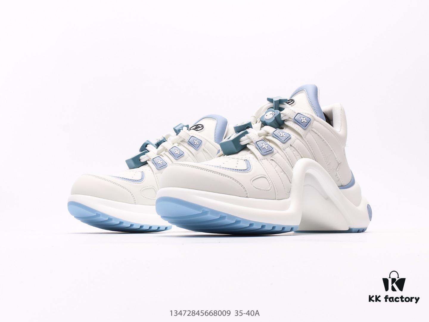 Louis Vuitton Arch Light Sneakers LV Genuine Leather Color-Block Shock-Absorbing Mesh Athletic Bow Dance Retro Dad Sneakers