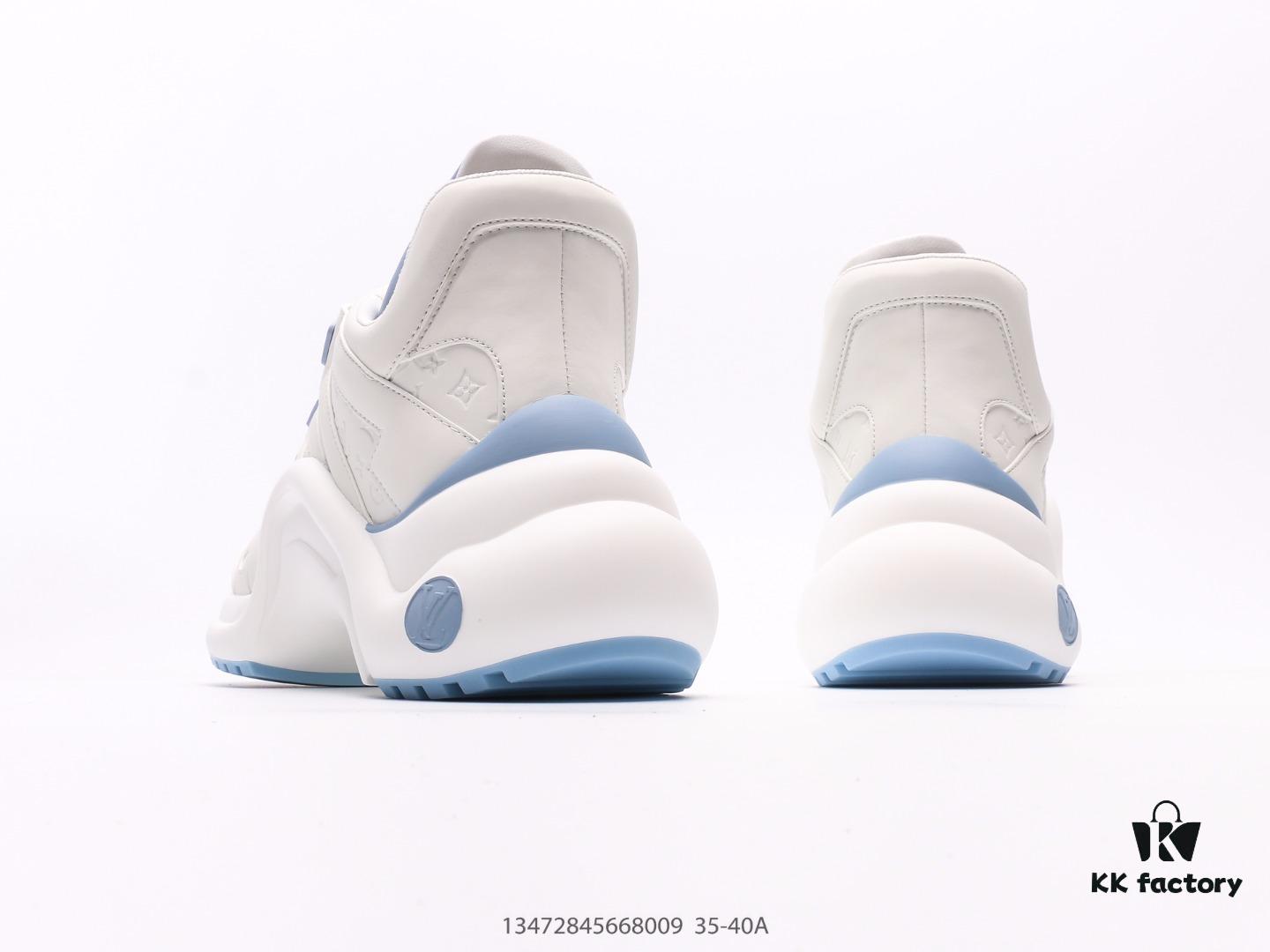 Louis Vuitton Arch Light Sneakers LV Genuine Leather Color-Block Shock-Absorbing Mesh Athletic Bow Dance Retro Dad Sneakers