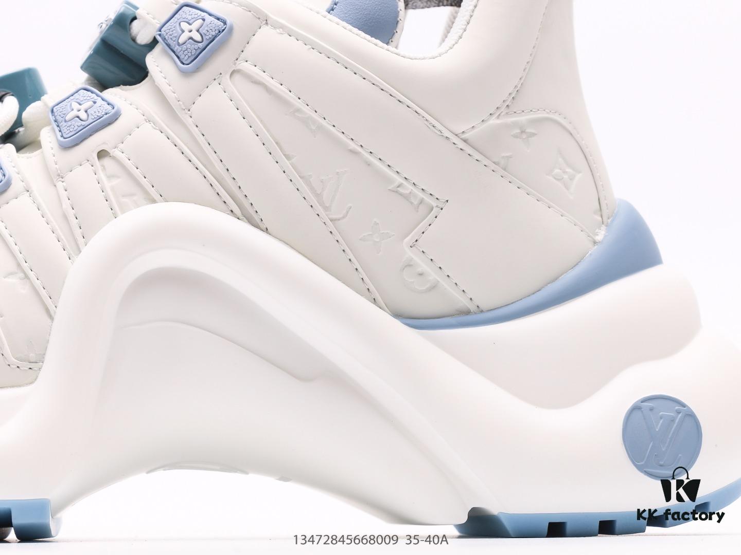 Louis Vuitton Arch Light Sneakers LV Genuine Leather Color-Block Shock-Absorbing Mesh Athletic Bow Dance Retro Dad Sneakers