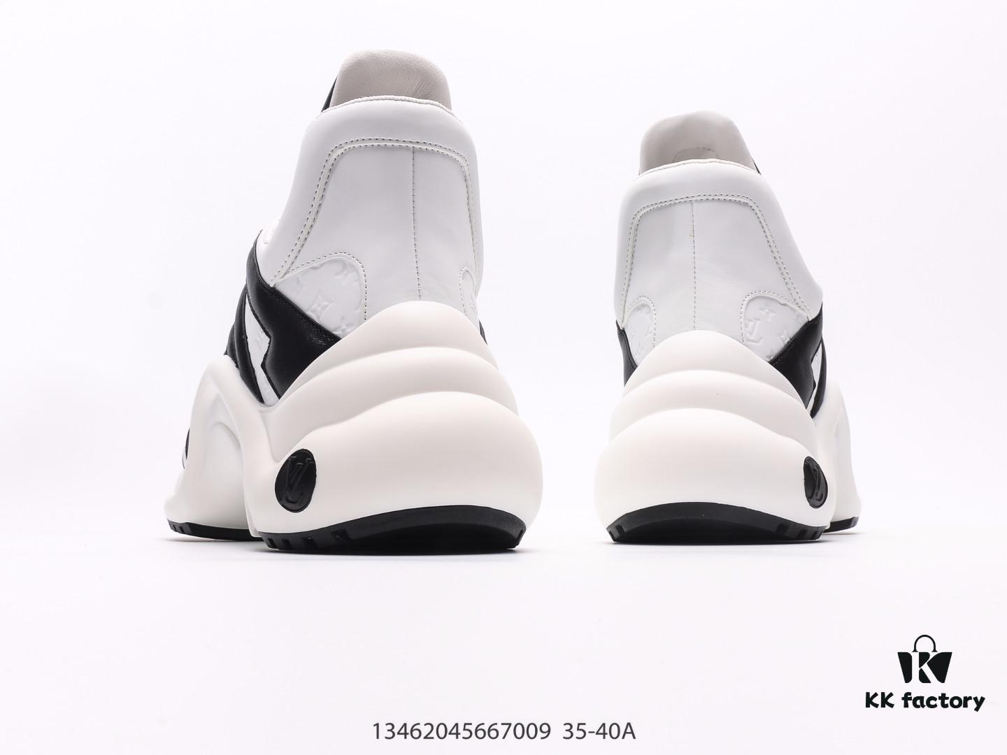 Louis Vuitton Arch Light Sneakers LV Genuine Leather Color-Block Cushioned Mesh Athletic Bow Dance Retro Dad Sneakers