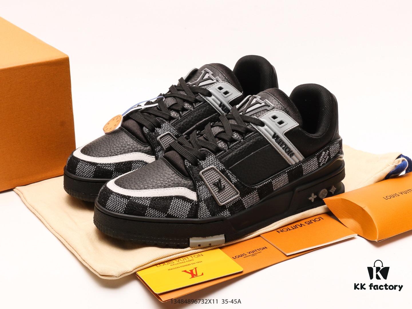 Louis Vuitton Trail Sneaker Low Casual Sports Cultural Versatile Basketball Skate Shoe with TPR Glossy Outsole #Flexible Drip Molding Support Piece #Insole Embedded with Ultra-Soft Latex Material for Superior Comfort