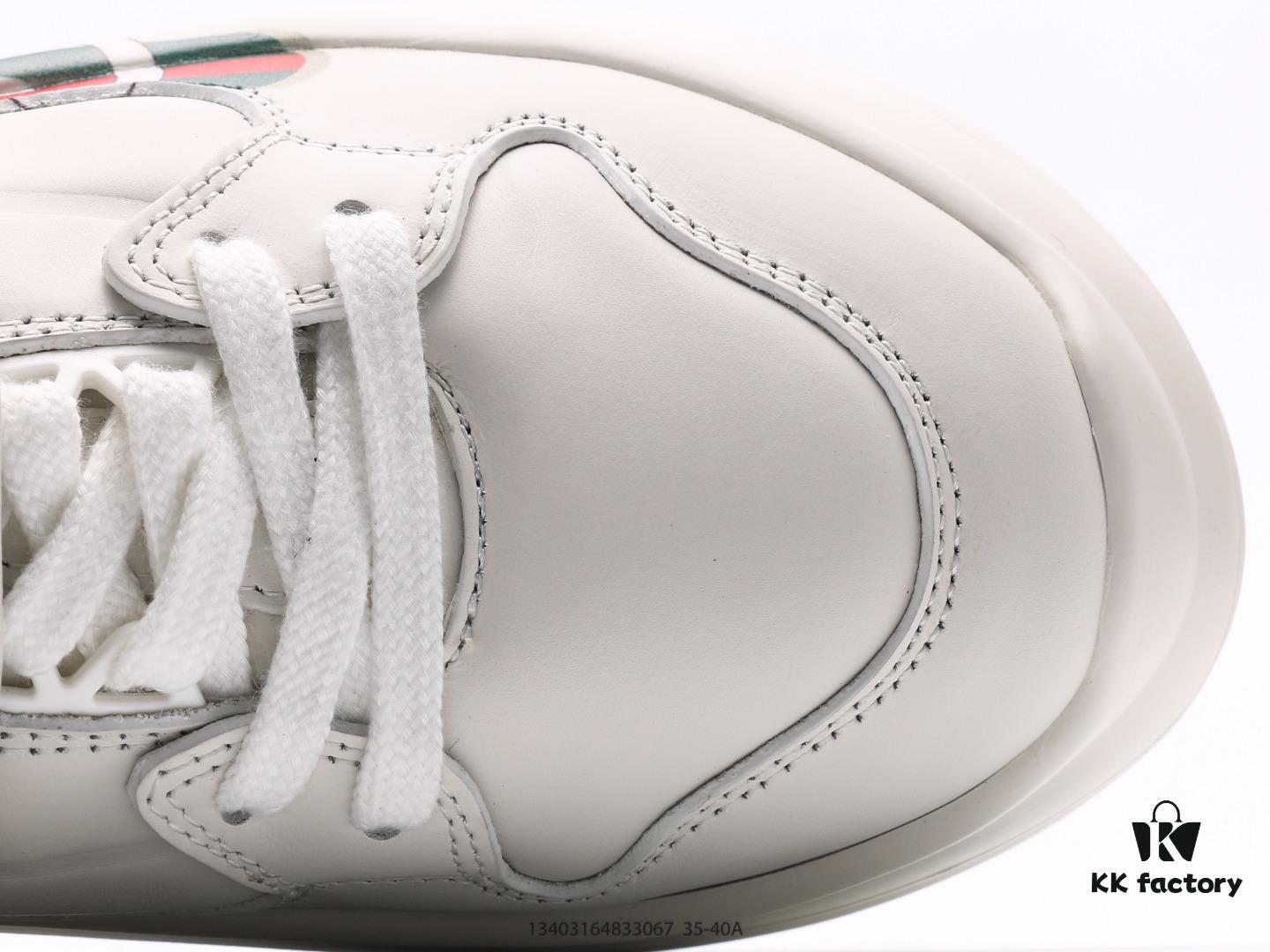 Gucci Rhyton Vintage Leather Horn-Style Retro Dad Casual Running Sneakers