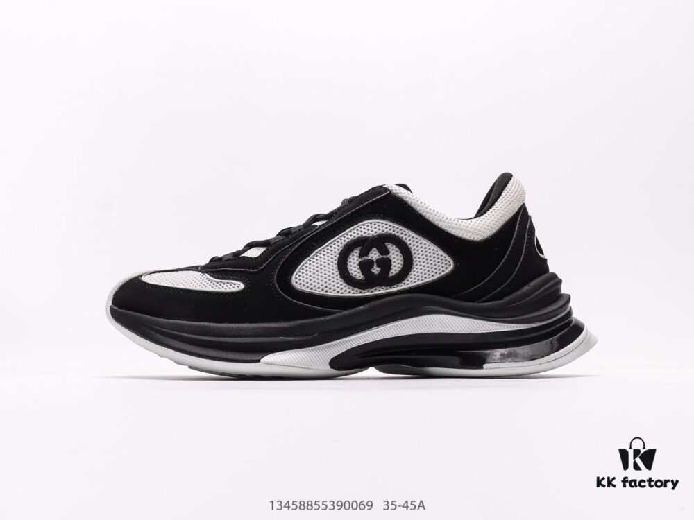 Gucci Rhyton Vintage Trainer Sneaker, Gucci Dad Shoe 3D Leather Horn-Shaped Retro Running Shoe