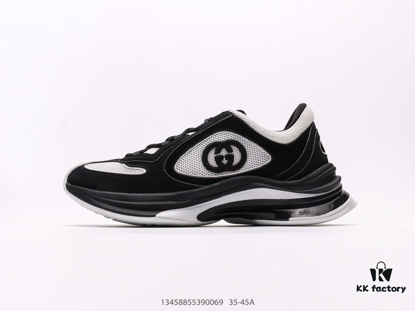 Gucci Rhyton Vintage Trainer Sneaker, Gucci Dad Shoe 3D Leather Horn-Shaped Retro Running Shoe