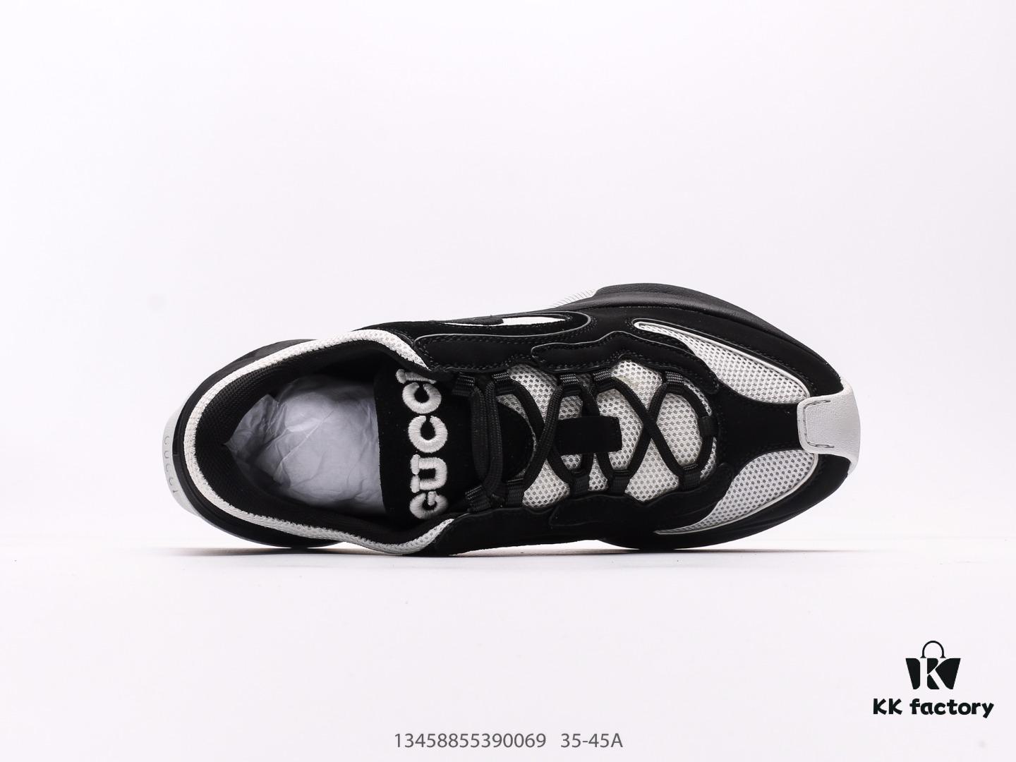 Gucci Rhyton Vintage Trainer Sneaker, Gucci Dad Shoe 3D Leather Horn-Shaped Retro Running Shoe