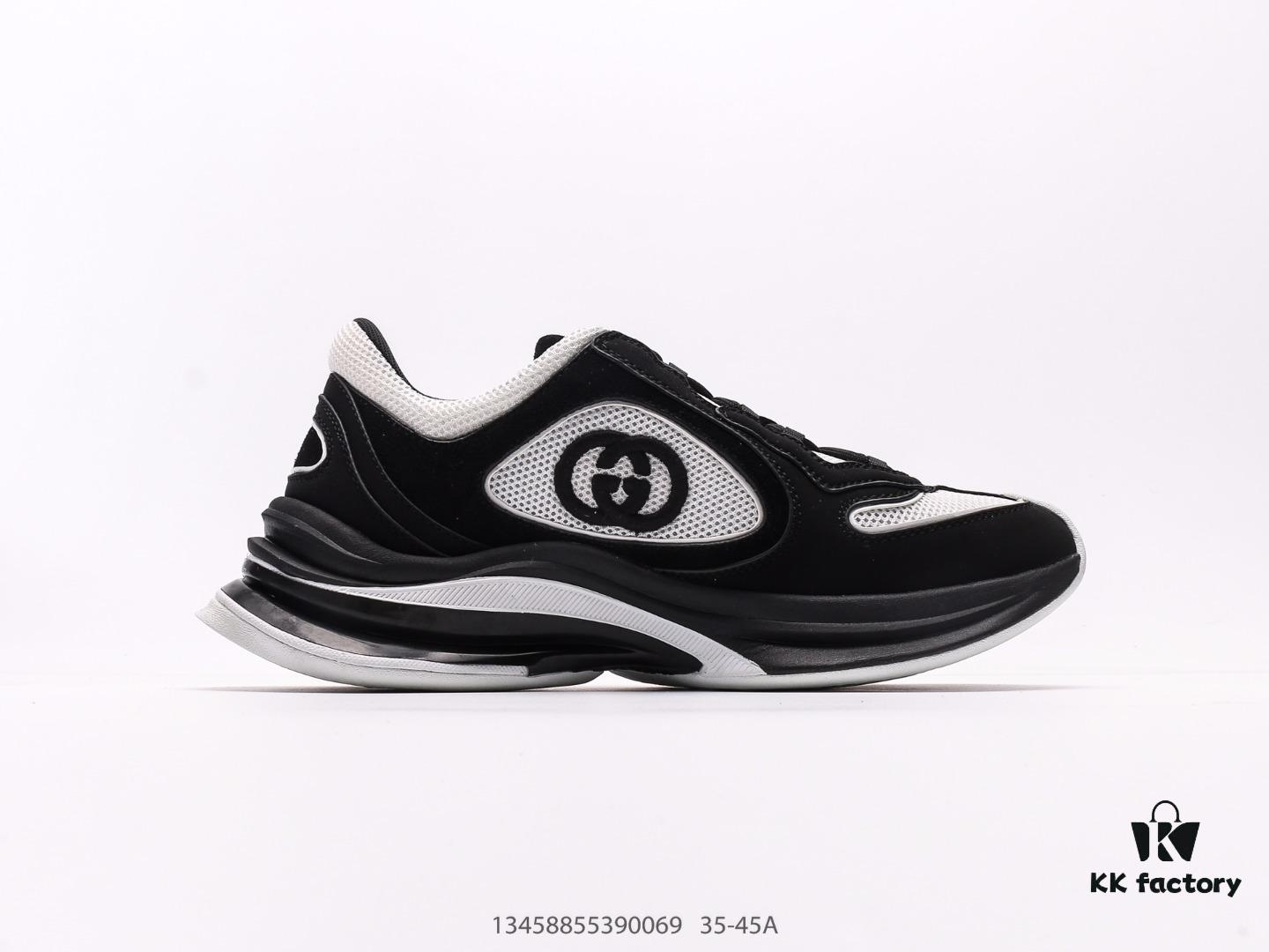 Gucci Rhyton Vintage Trainer Sneaker, Gucci Dad Shoe 3D Leather Horn-Shaped Retro Running Shoe