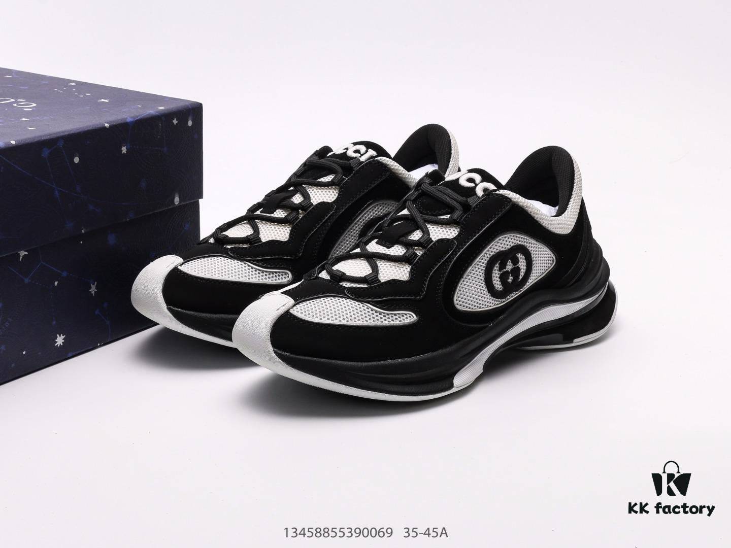 Gucci Rhyton Vintage Trainer Sneaker, Gucci Dad Shoe 3D Leather Horn-Shaped Retro Running Shoe