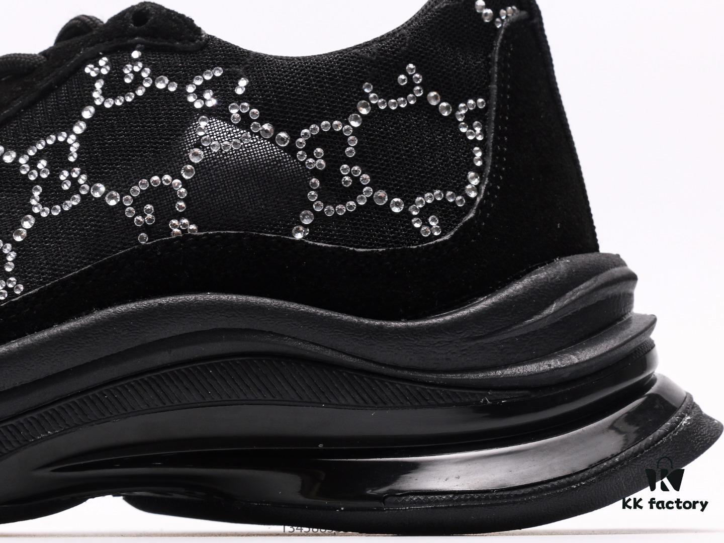 Gucci Rhyton Vintage Trainer Sneaker, 3D Leather Retro Running Shoes