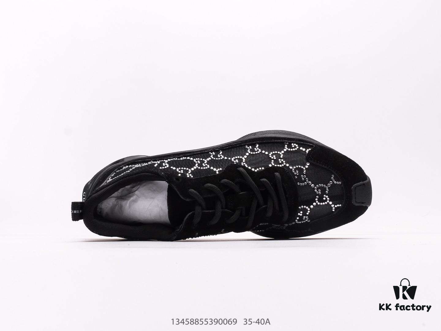 Gucci Rhyton Vintage Trainer Sneaker, 3D Leather Retro Running Shoes