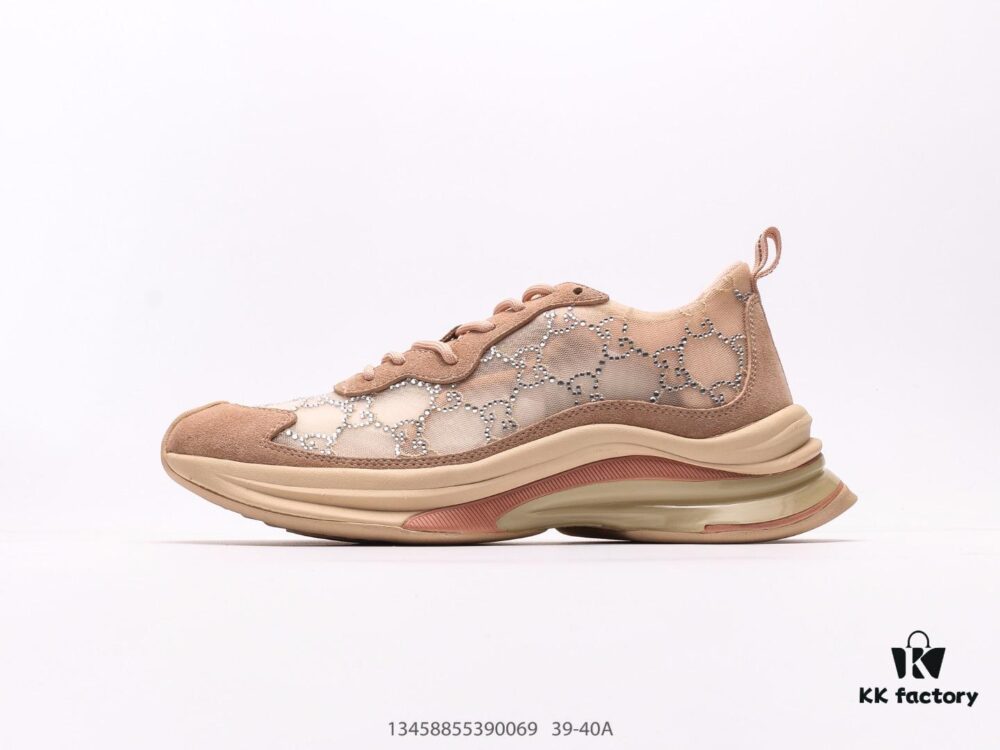 Gucci Rhyton Vintage Trainer Sneaker, Gucci Dad Shoe 3D Leather Horn-Shaped Retro Running Shoes