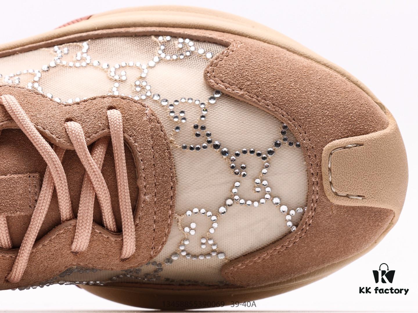 Gucci Rhyton Vintage Trainer Sneaker, Gucci Dad Shoe 3D Leather Horn-Shaped Retro Running Shoes