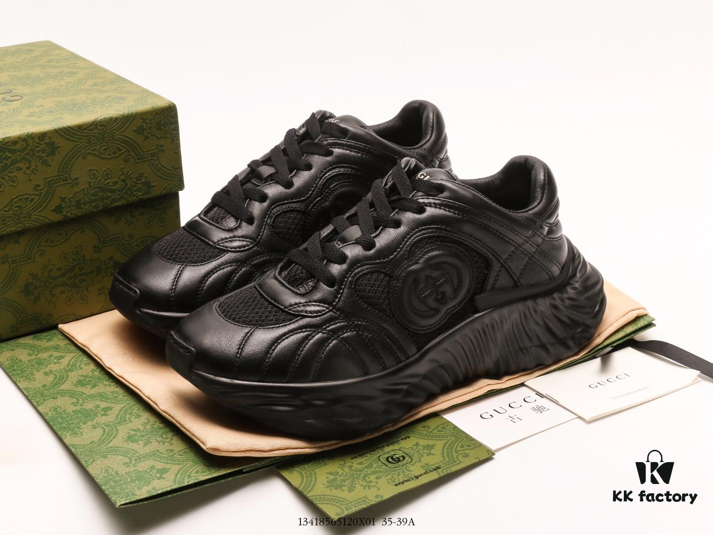 Gucci Rhyton Vintage Trainer Sneaker, 3D Leather Retro Dad Shoe