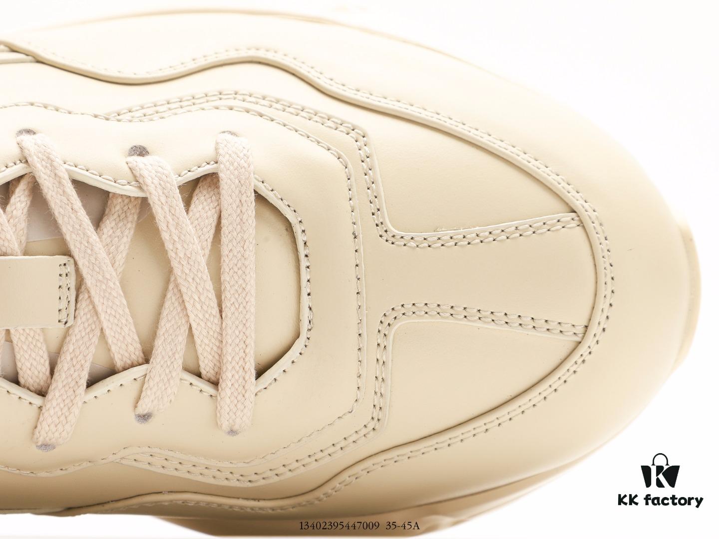 Gucci Rhyton Vintage Trainer Sneaker, Gucci Dad Shoe 3D Leather Horn-Shape Retro Running Shoe