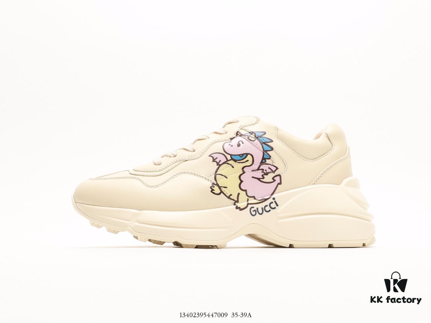 Gucci Rhyton Vintage Trainer Sneaker, 3D Leather Retro Dad Shoe