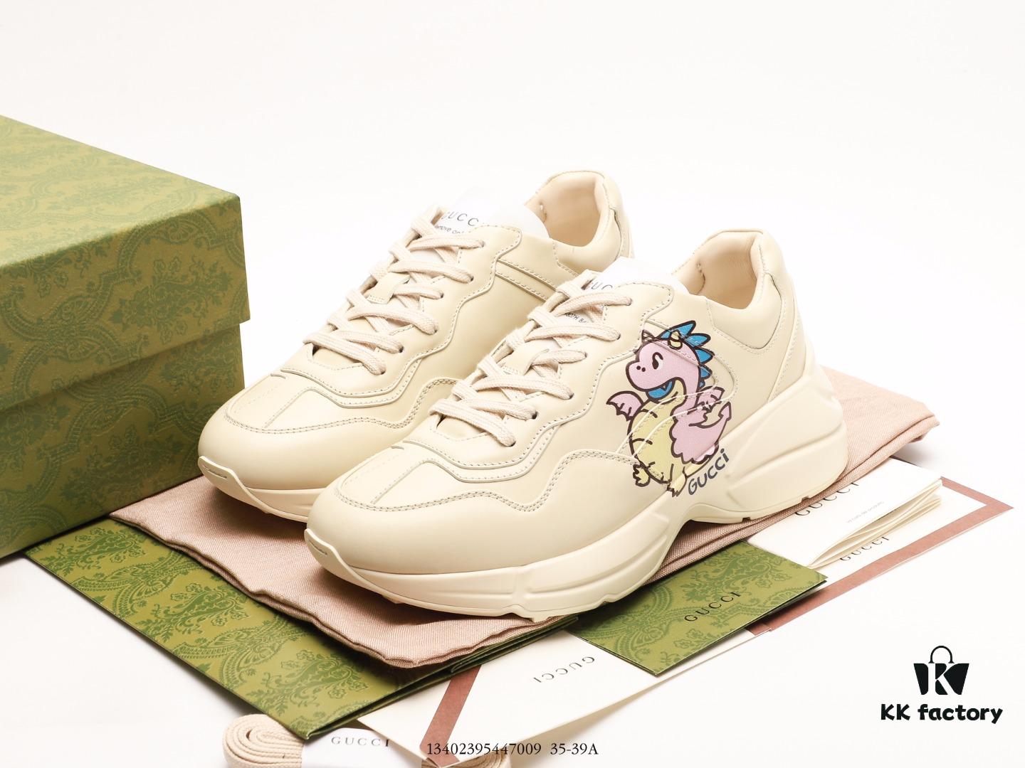 Gucci Rhyton Vintage Trainer Sneaker, 3D Leather Retro Dad Shoe