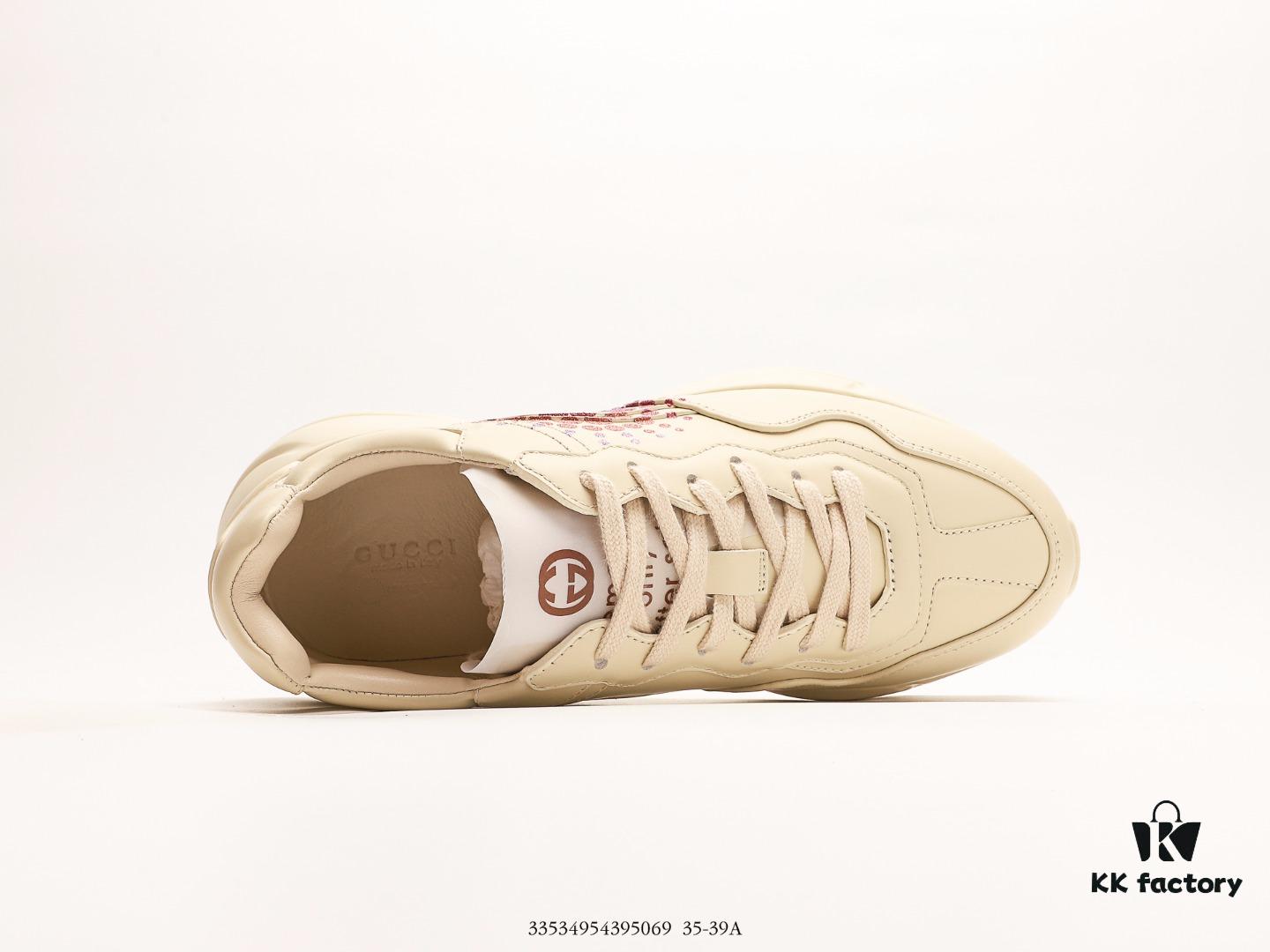 Gucci Rhyton Vintage Trainer Sneaker, 3D Leather Horn-Style Retro Running Shoe