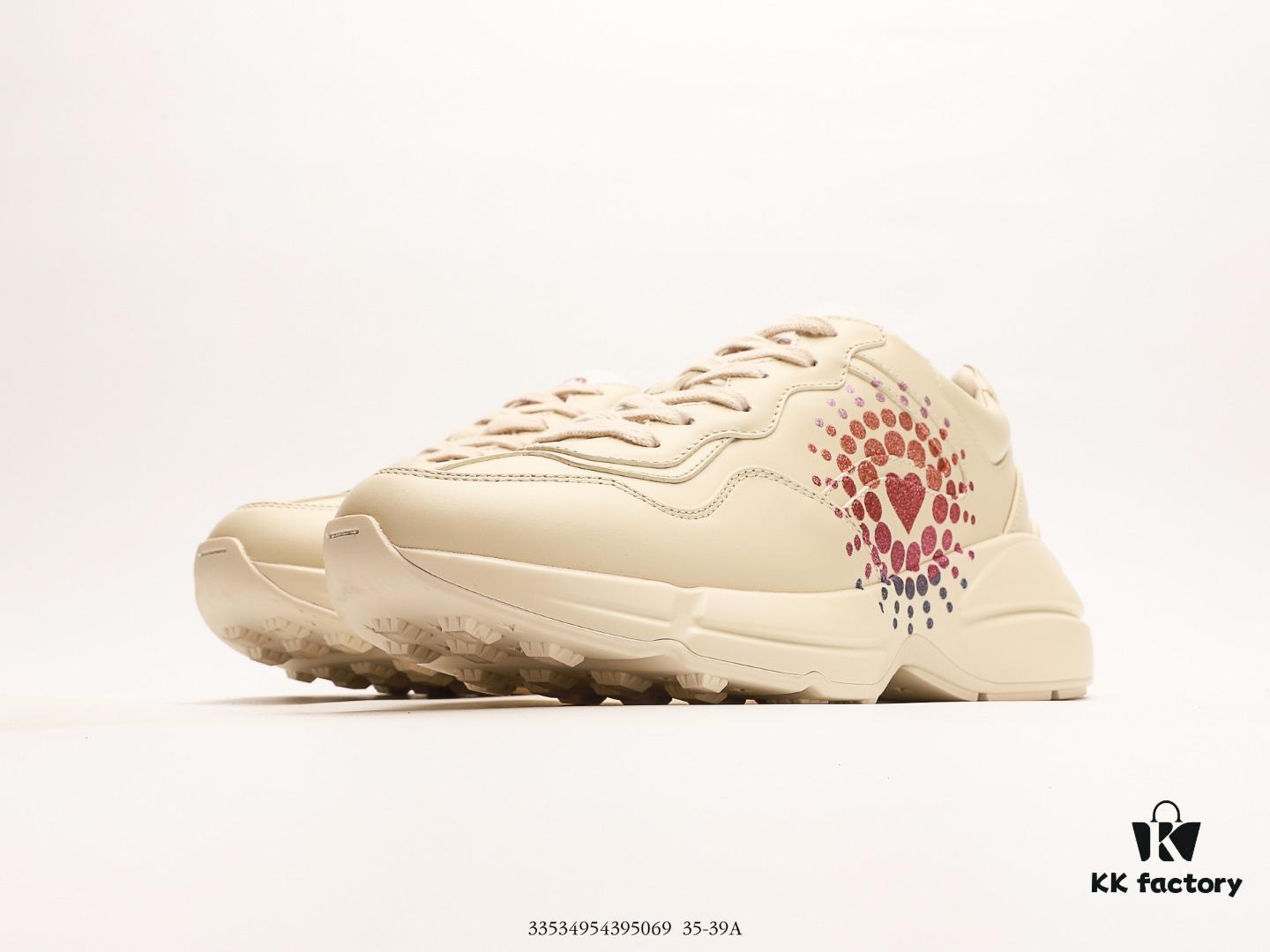 Gucci Rhyton Vintage Trainer Sneaker, 3D Leather Horn-Style Retro Running Shoe