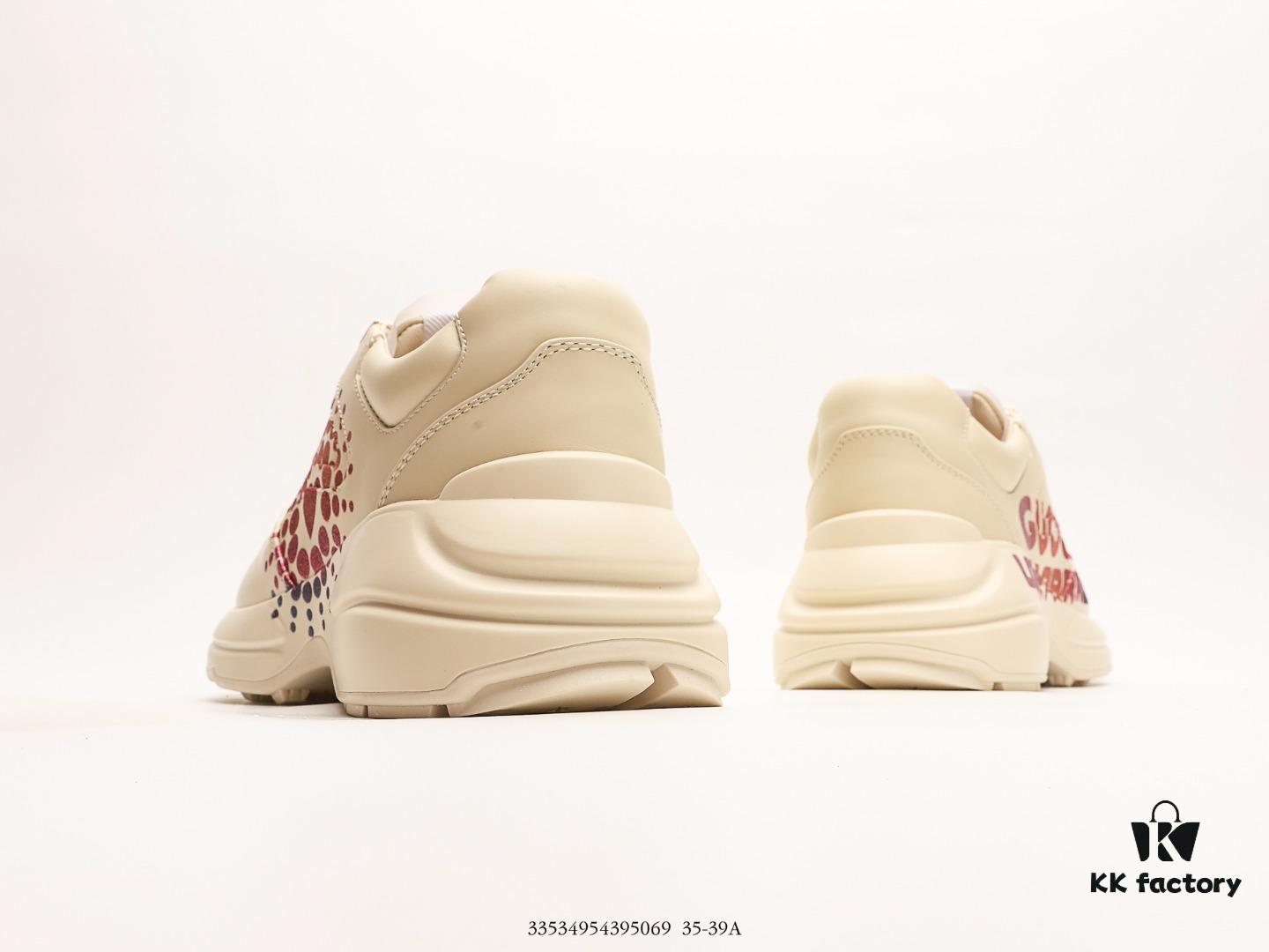 Gucci Rhyton Vintage Trainer Sneaker, 3D Leather Horn-Style Retro Running Shoe