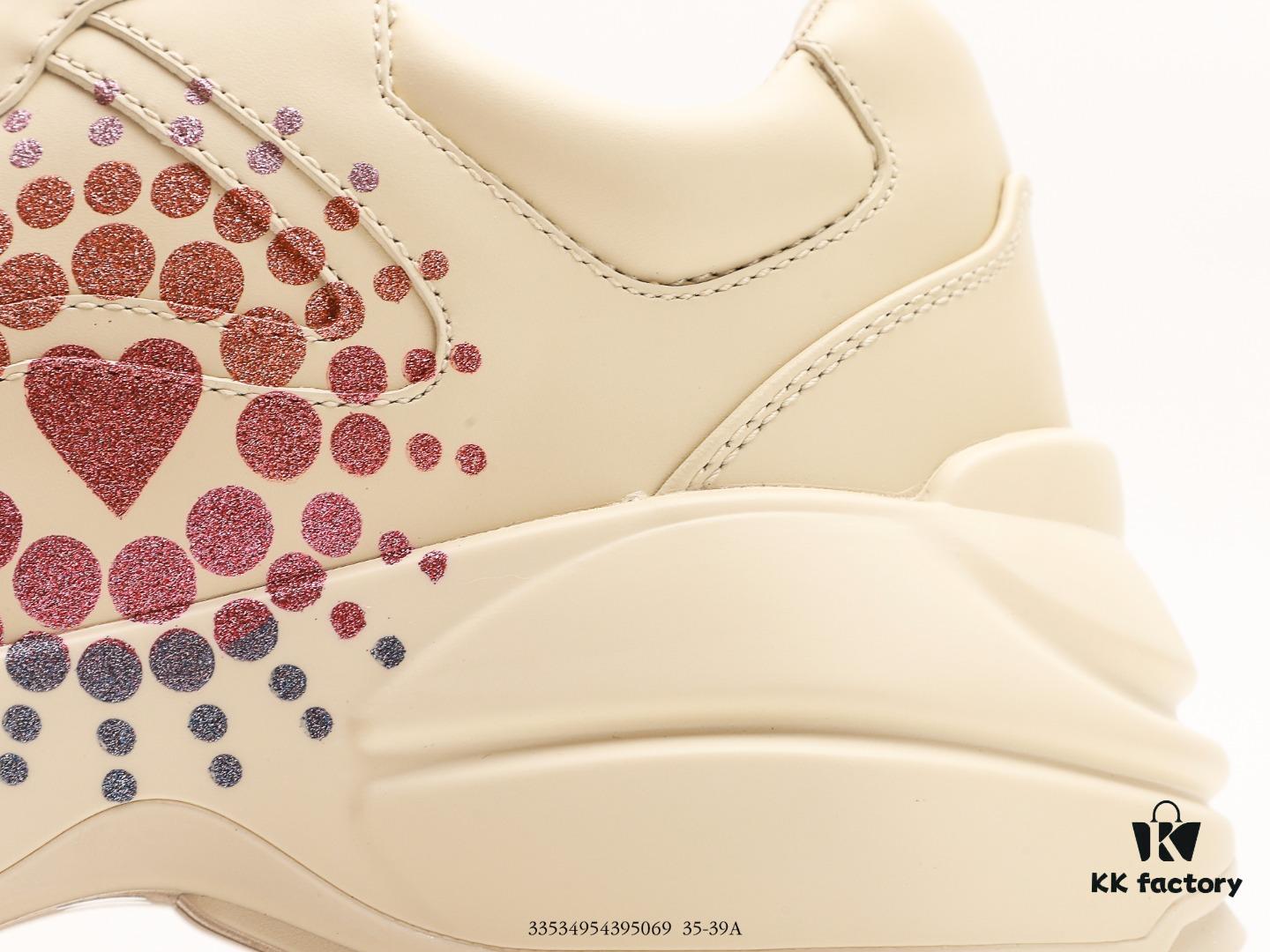 Gucci Rhyton Vintage Trainer Sneaker, 3D Leather Horn-Style Retro Running Shoe