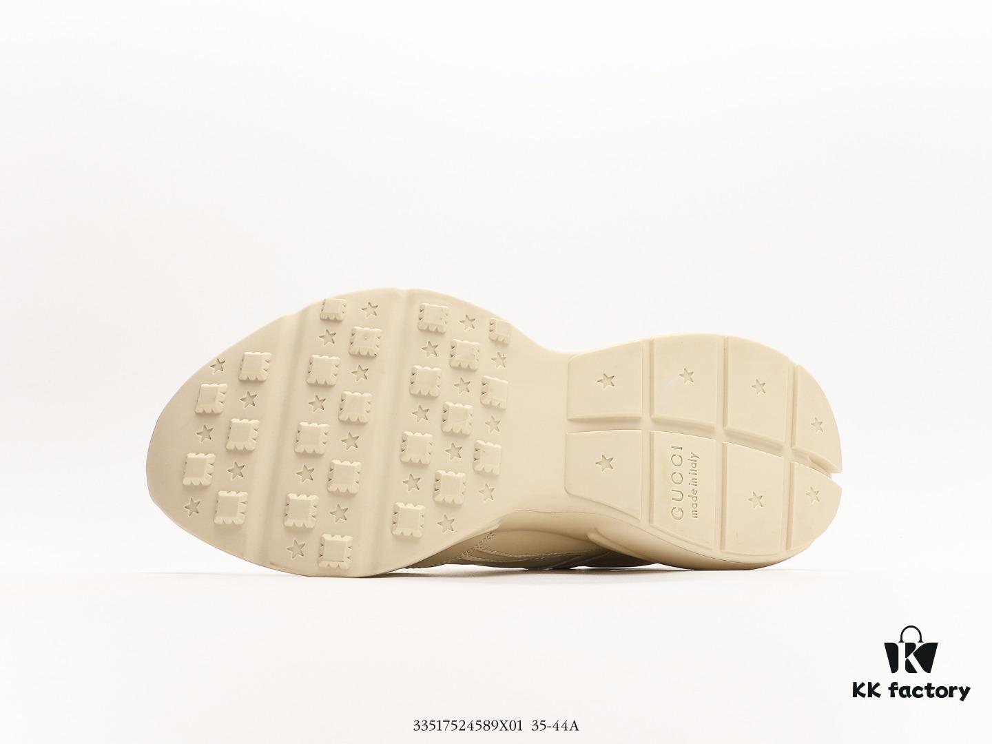 Gucci Rhyton Vintage Trainer Sneaker, Gucci Dad Shoe 3D Leather Horn-Shaped Retro Running Shoe