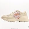 Gucci Rhyton Vintage Trainer Sneaker, 3D Leather Horn-Shaped Retro Running Shoe