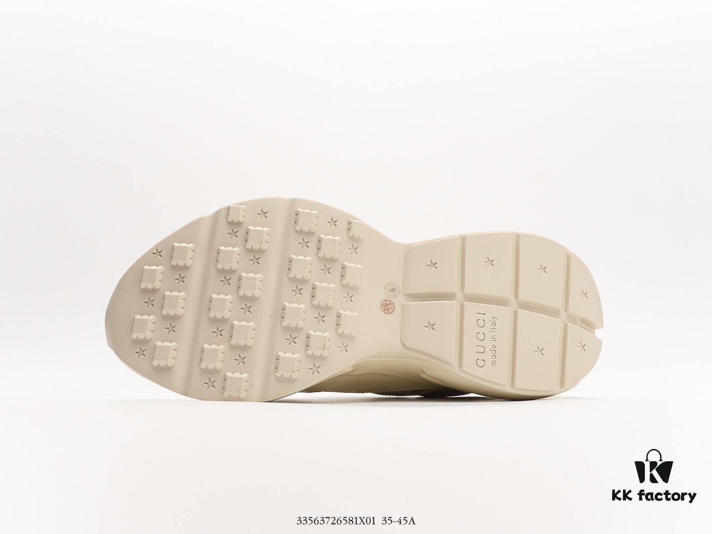 Gucci Rhyton Vintage Trainer Sneaker, 3D Leather Horn-Shaped Retro Running Shoe