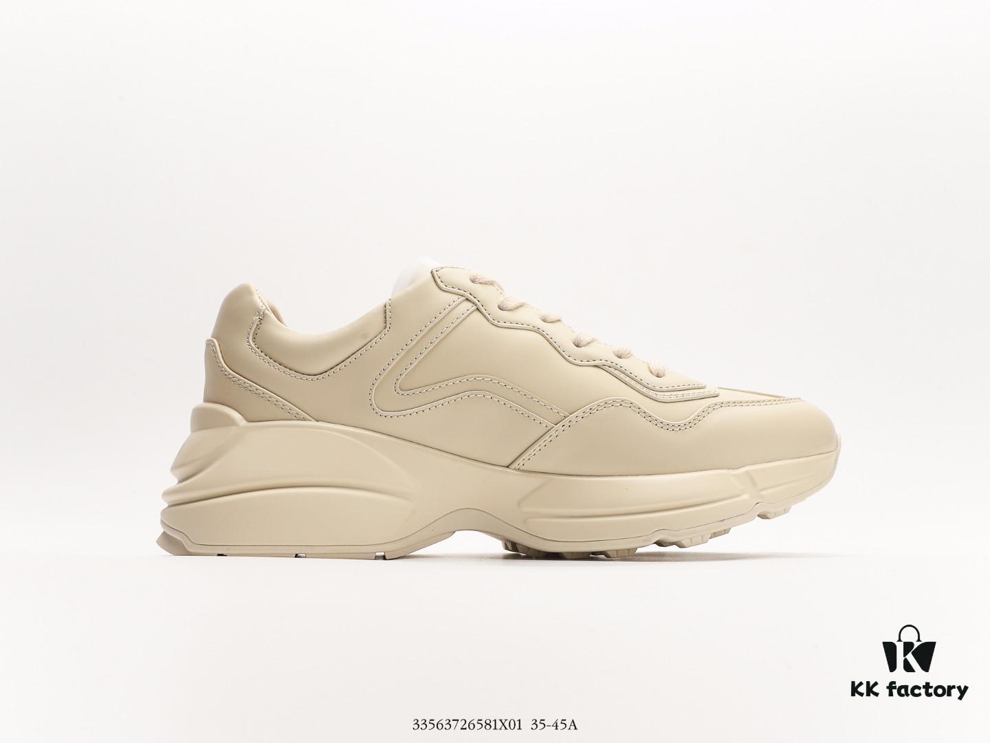 Gucci Rhyton Vintage Trainer Sneaker, 3D Leather Horn-Shaped Retro Running Shoe