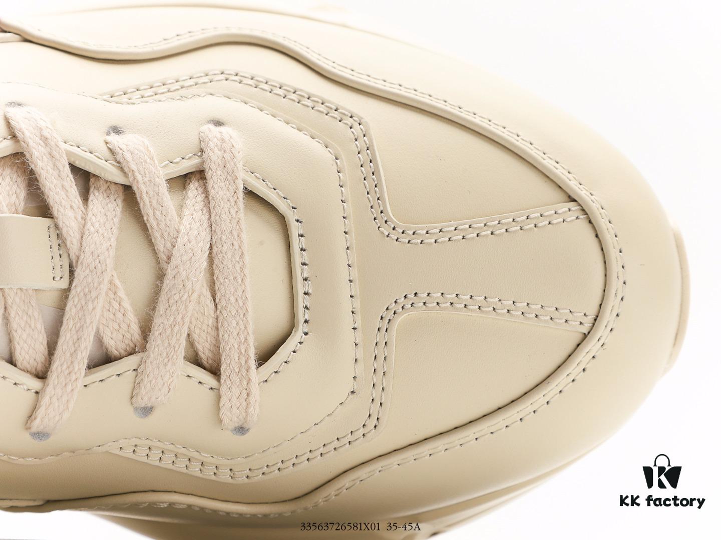 Gucci Rhyton Vintage Trainer Sneaker, 3D Leather Horn-Shaped Retro Running Shoe