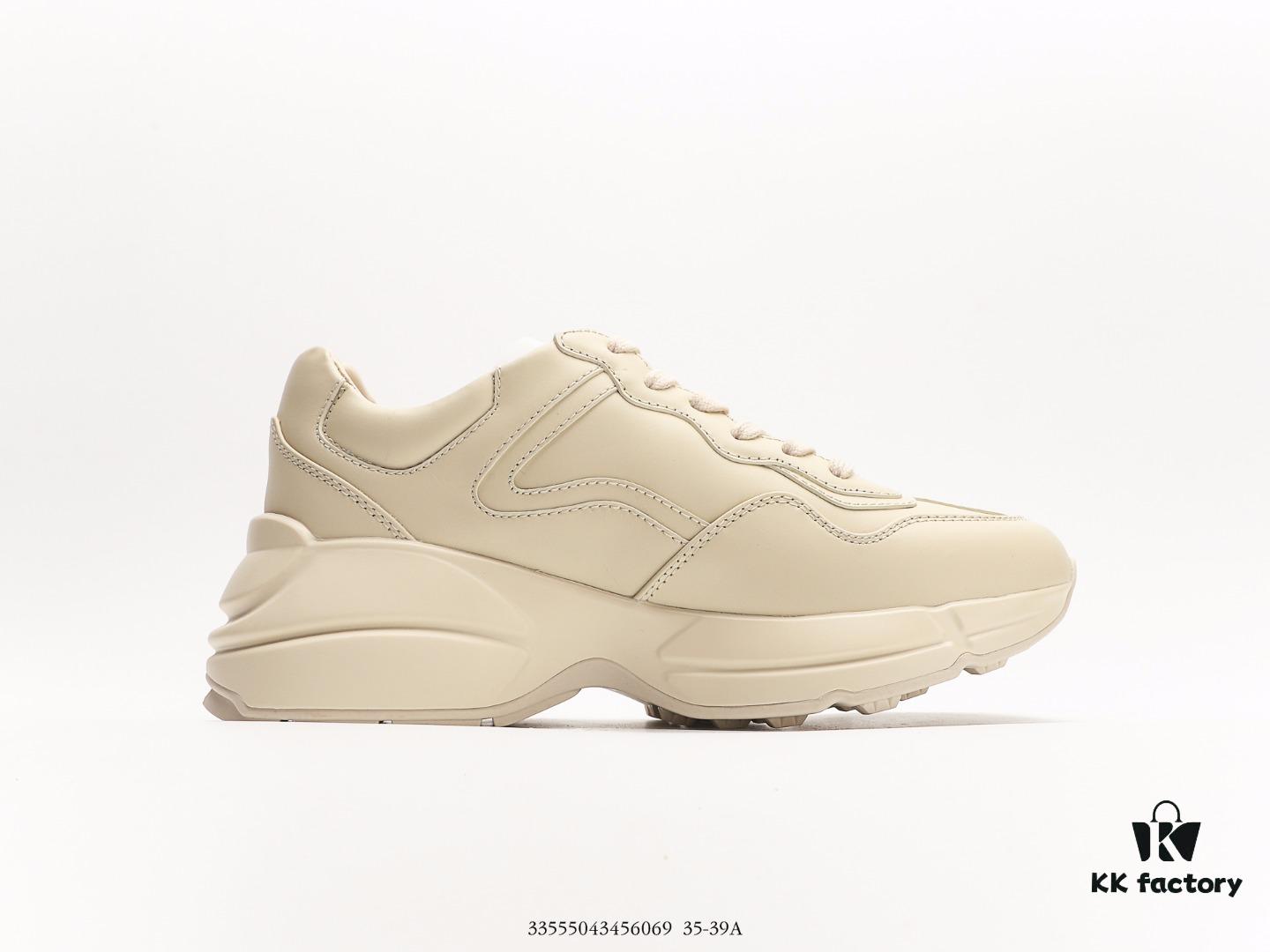 Gucci Rhyton Vintage Trainer Sneaker, Aged Leather Horn-Style Retro Running Shoe