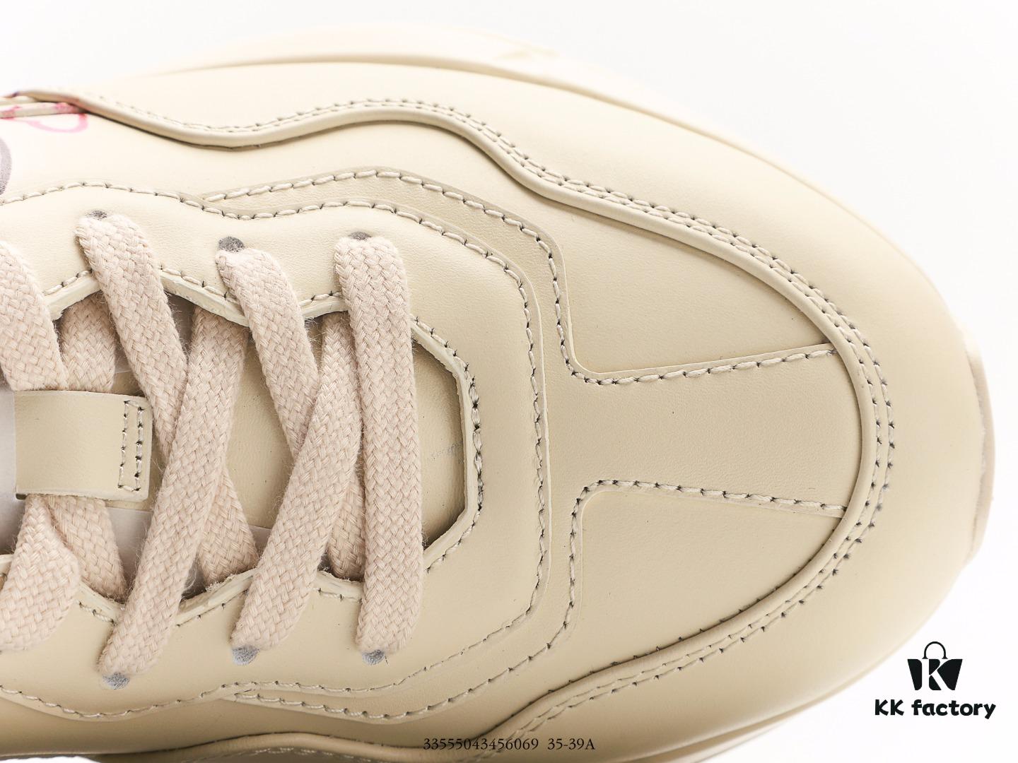 Gucci Rhyton Vintage Trainer Sneaker, Aged Leather Horn-Style Retro Running Shoe