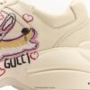 Gucci Rhyton Vintage Trainer Sneaker, Aged Leather Horn-Style Retro Running Shoe