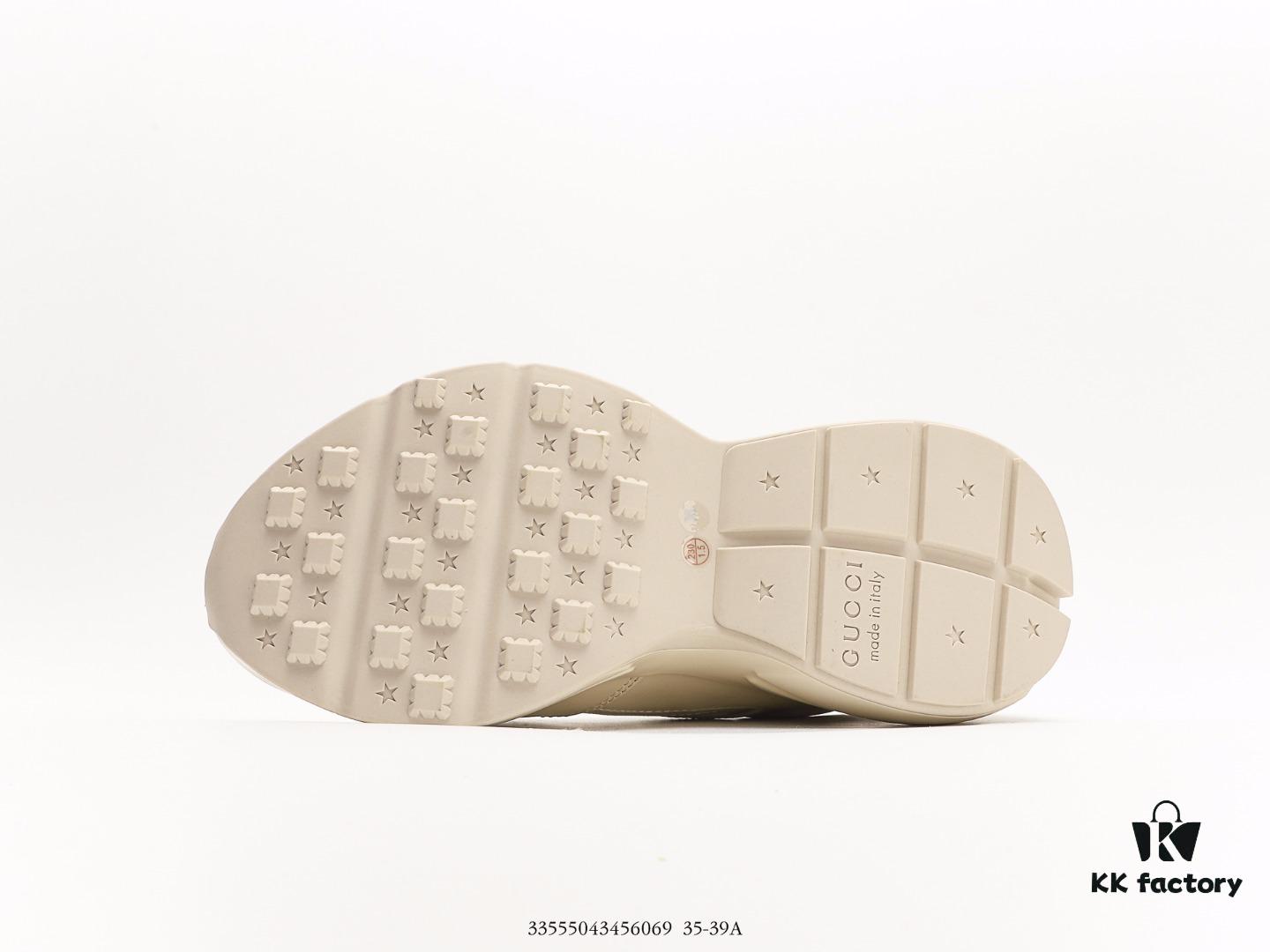 Gucci Rhyton Vintage Trainer Sneaker, Aged Leather Horn-Style Retro Running Shoe