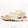 Gucci Rhyton Vintage Trainer Sneaker, Aged Leather Horn-Shape Retro Running Shoe