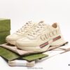 Gucci Rhyton Vintage Trainer Sneaker, Aged Leather Horn-Shape Retro Running Shoe