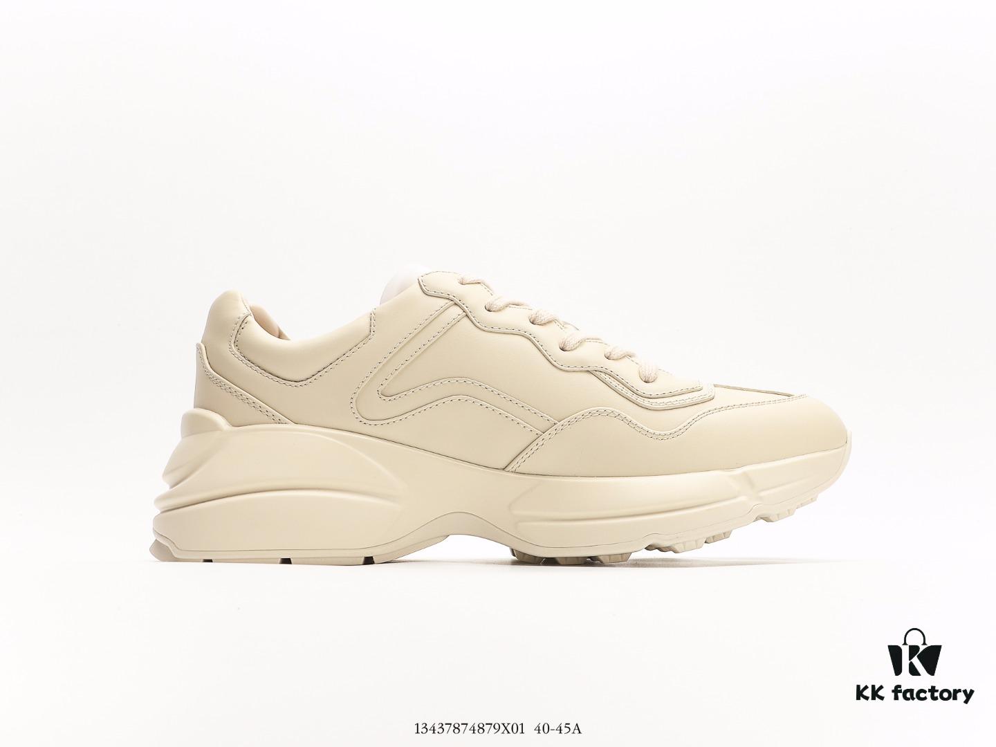 Gucci Rhyton Vintage Trainer Sneaker, Distressed Leather Retro Running Shoes, Italian Handcrafted with Original Last, Full-Grain Calfskin Exterior, Lambskin Lining, TPU Outsole with Wear-Resistant Foam for Superior Cushioning and Durability